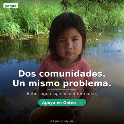 Ella tiene 3 años. El agua de ese balde viene del río que pasa por el botadero de Pucallpa.Eso e